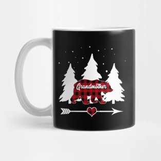 Grandmother Bear Buffalo Plaid Christmas Matching Family Pajama Mug